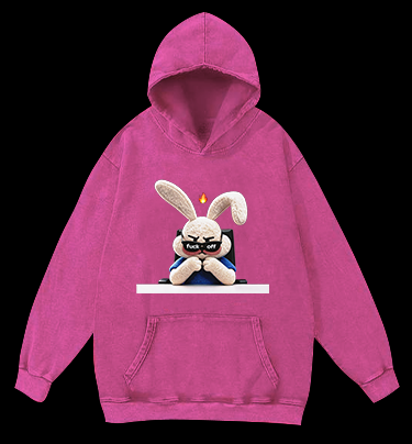 Furious Bunny Vintage Washed 100% Cotton Hoodie