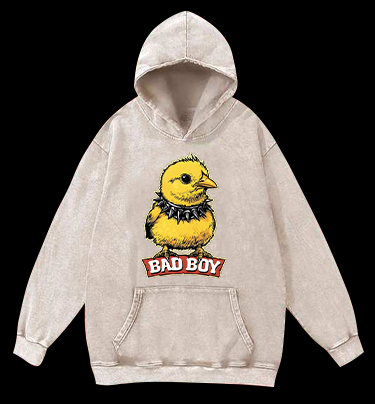 Bad Boy Birdie Vintage Washed 100% Cotton Hoodie