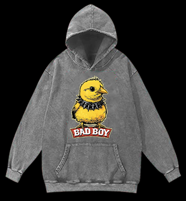 Bad Boy Birdie Vintage Washed 100% Cotton Hoodie