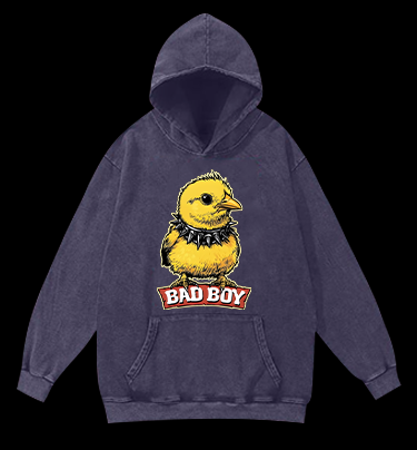 Bad Boy Birdie Vintage Washed 100% Cotton Hoodie