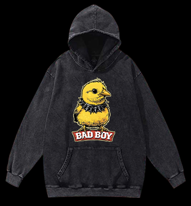 Bad Boy Birdie Vintage Washed 100% Cotton Hoodie