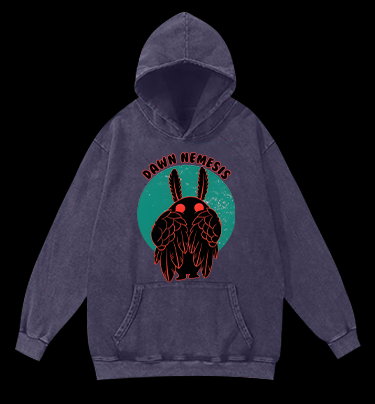 Rabbit Winged Vintage Washed 100% Cotton Hoodie
