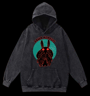 Rabbit Winged Vintage Washed 100% Cotton Hoodie