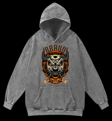 Mechanical Bull Vintage Washed 100% Cotton Hoodie