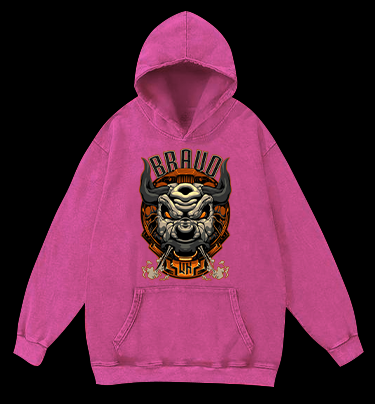 Mechanical Bull Vintage Washed 100% Cotton Hoodie