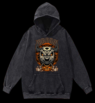 Mechanical Bull Vintage Washed 100% Cotton Hoodie