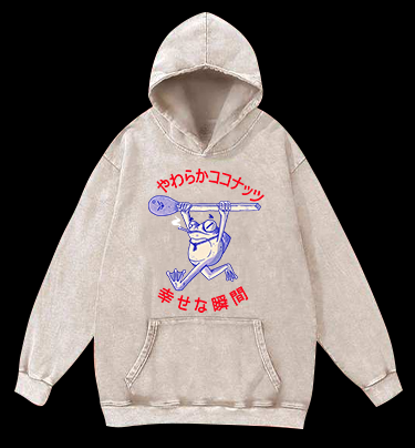 Frog's Happy Moment Vintage Washed 100% Cotton Hoodie