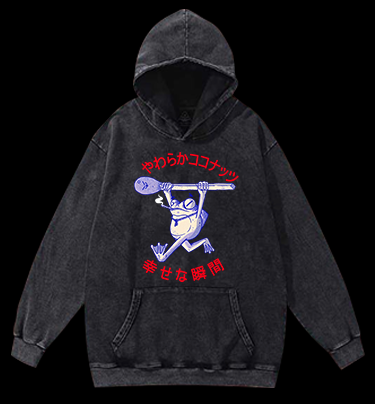 Frog's Happy Moment Vintage Washed 100% Cotton Hoodie