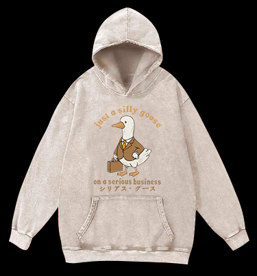 Just A Silly Goose Vintage Washed 100% Cotton Hoodie