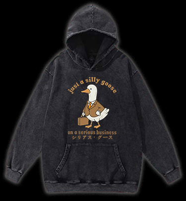 Just A Silly Goose Vintage Washed 100% Cotton Hoodie