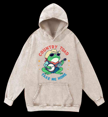 Banjo Frog Dreams Vintage Washed 100% Cotton Hoodie