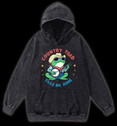 Banjo Frog Dreams Vintage Washed 100% Cotton Hoodie