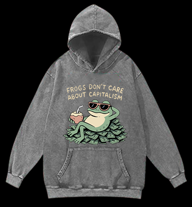 Frog Over Fortune Vintage Washed 100% Cotton Hoodie