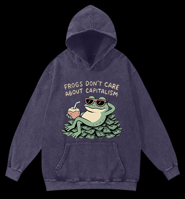 Frog Over Fortune Vintage Washed 100% Cotton Hoodie