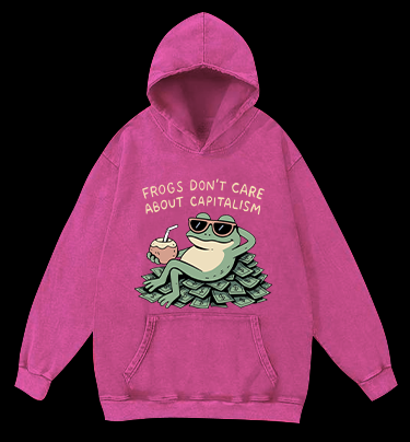Frog Over Fortune Vintage Washed 100% Cotton Hoodie