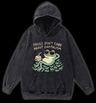 Frog Over Fortune Vintage Washed 100% Cotton Hoodie