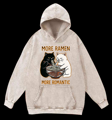 Romantic Cats Vintage Washed 100% Cotton Hoodie