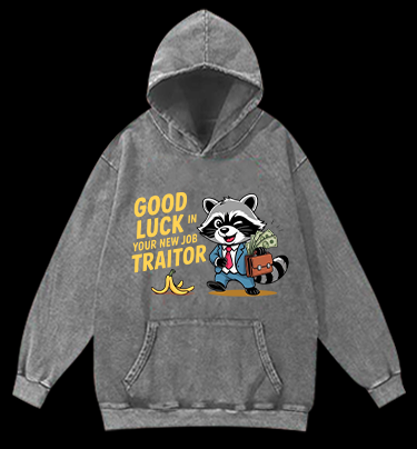 Bye Bye Raccoon Vintage Washed 100% Cotton Hoodie