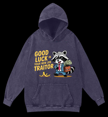 Bye Bye Raccoon Vintage Washed 100% Cotton Hoodie