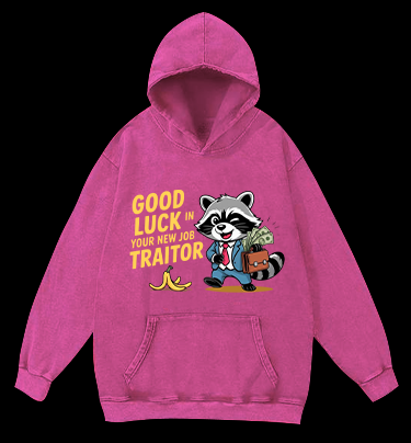 Bye Bye Raccoon Vintage Washed 100% Cotton Hoodie