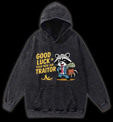 Bye Bye Raccoon Vintage Washed 100% Cotton Hoodie