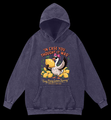 Lemon Squeeze Goose Vintage Washed 100% Cotton Hoodie