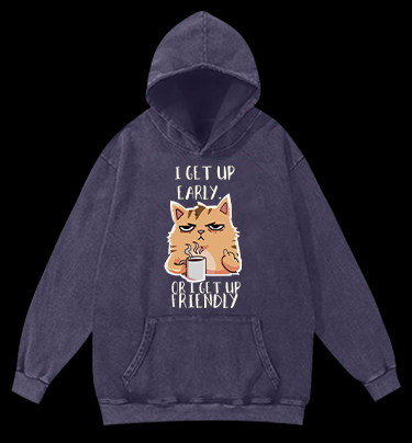 Don't Wake the Cat Vintage Washed 100% Cotton Hoodie