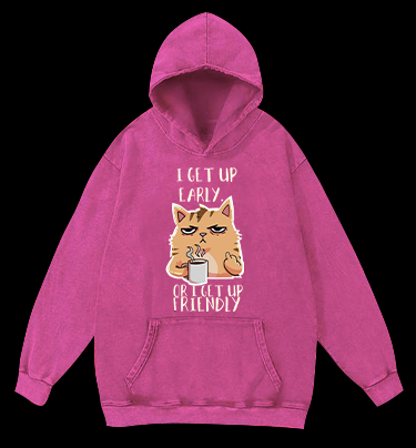 Don't Wake the Cat Vintage Washed 100% Cotton Hoodie