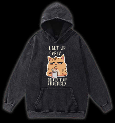 Don't Wake the Cat Vintage Washed 100% Cotton Hoodie
