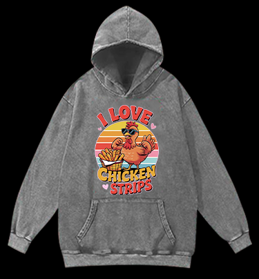 Cool Chicken Love Vintage Washed 100% Cotton Hoodie