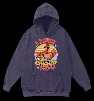 Cool Chicken Love Vintage Washed 100% Cotton Hoodie