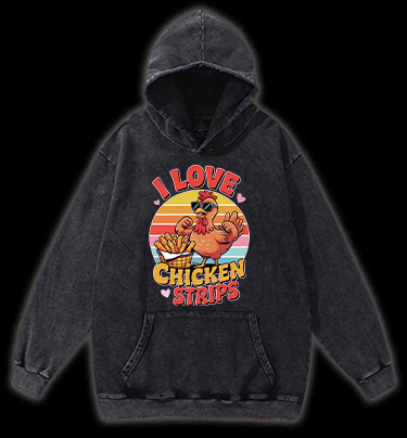 Cool Chicken Love Vintage Washed 100% Cotton Hoodie