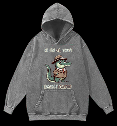 Private Gator Crocodile Vintage Washed 100% Cotton Hoodie