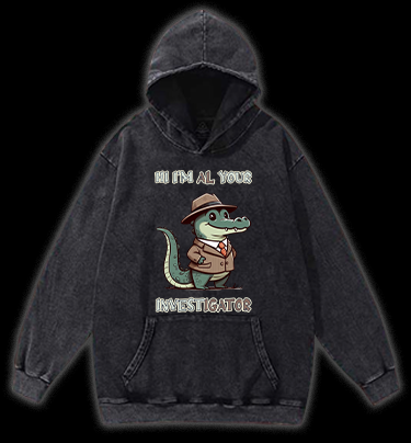 Private Gator Crocodile Vintage Washed 100% Cotton Hoodie