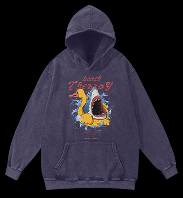 Surprise Shark Vintage Washed 100% Cotton Hoodie