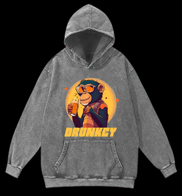 Party Monkey Vintage Washed 100% Cotton Hoodie