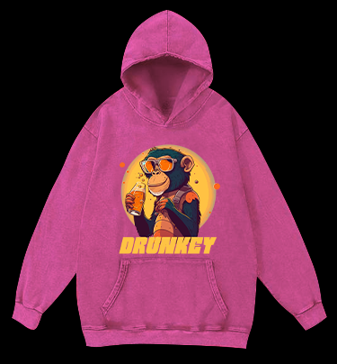 Party Monkey Vintage Washed 100% Cotton Hoodie