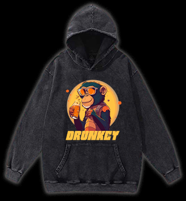 Party Monkey Vintage Washed 100% Cotton Hoodie