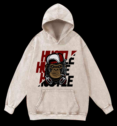 Cool Monkey Vintage Washed 100% Cotton Hoodie