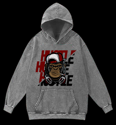 Cool Monkey Vintage Washed 100% Cotton Hoodie