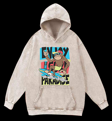 Beach Monkey Vintage Washed 100% Cotton Hoodie