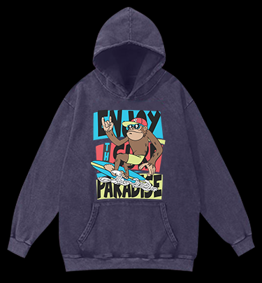 Beach Monkey Vintage Washed 100% Cotton Hoodie