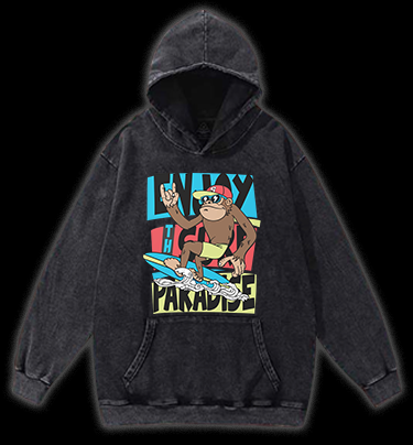 Beach Monkey Vintage Washed 100% Cotton Hoodie