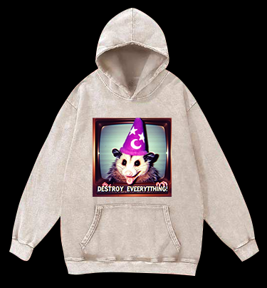 Wizard Mouse Vintage Washed 100% Cotton Hoodie