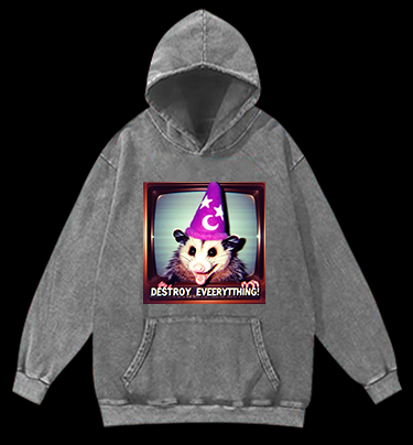 Wizard Mouse Vintage Washed 100% Cotton Hoodie