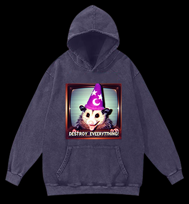 Wizard Mouse Vintage Washed 100% Cotton Hoodie