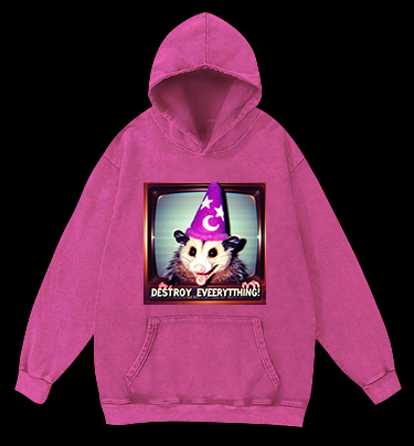 Wizard Mouse Vintage Washed 100% Cotton Hoodie