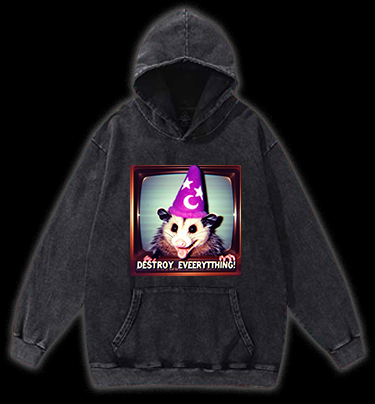 Wizard Mouse Vintage Washed 100% Cotton Hoodie
