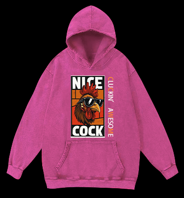 Rooster Attitude Vintage Washed 100% Cotton Hoodie