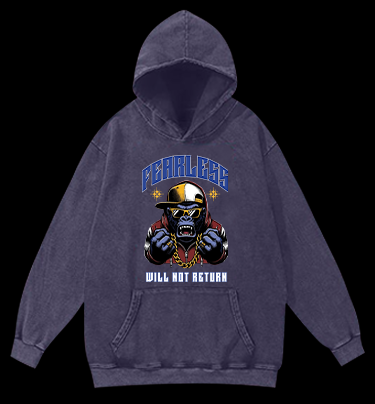 Monkey Gangster Vintage Washed 100% Cotton Hoodie